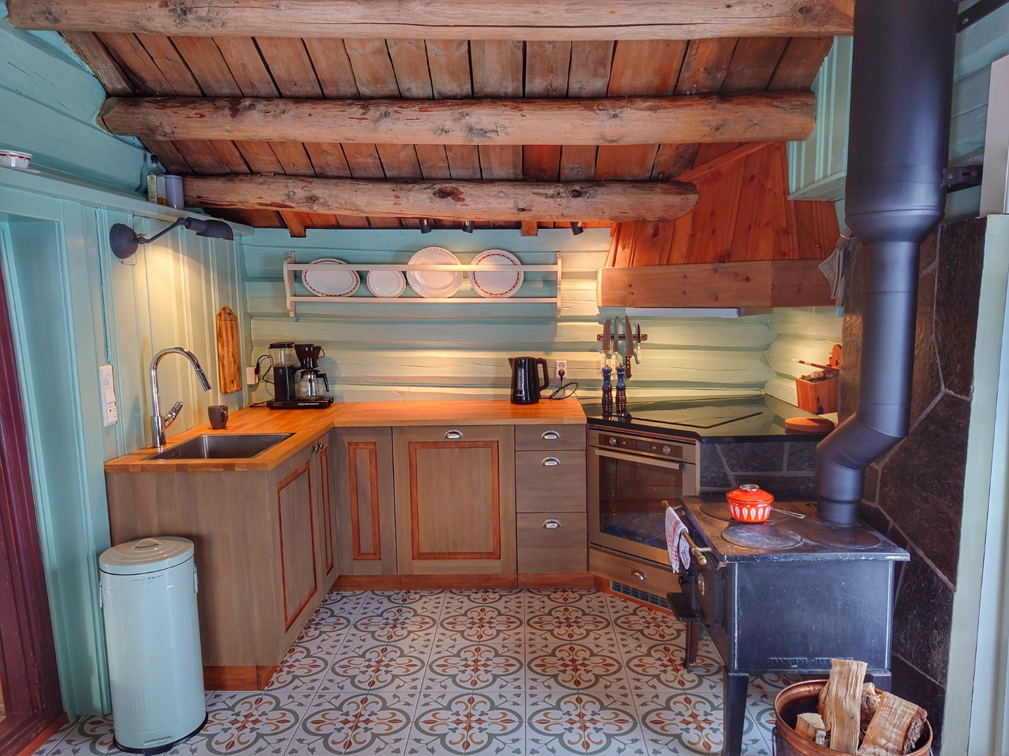 Farm kitchen with old and new stove